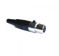 YAM Black TA3F Mini XLR 3Pin Connector Plug Inline Female Socket For Microphone and Power