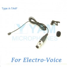YAM Black LM2-C4AV Lavalier Microphone For Electro-Voice Wireless Microphone