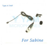 YAM Black LM2-C4SA Lavalier Microphone For Sabine Wireless Microphone
