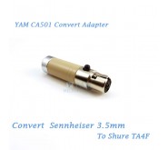 YAM CA501 Convert Sennheiser 3.5mm to SHURE TA4F Wireless Bodypack Transmitter