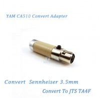 YAM CA510 Convert Sennheiser 3.5mm to JTS TA4F Wireless Bodypack Transmitter