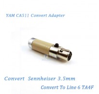 YAM CA511 Convert Sennheiser 3.5mm to Line 6 TA4F Wireless Bodypack Transmitter