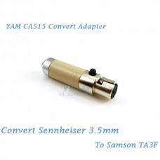 YAM CA515 Convert Sennheiser 3.5mm to Samson TA3F Wireless Bodypack Transmitter