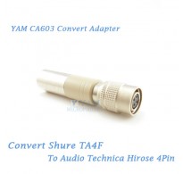 YAM CA603 Convert Shure TA4F to Audio Technica Hirose 4Pin Bodypack Transmitter