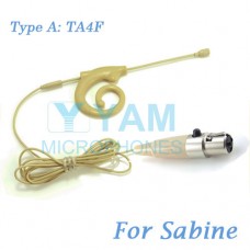 YAM Beige EM8-C4SA Earset Microphone For Sabine Wireless Microphone Designed For Children and Adult