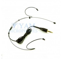 YAM Black HM1-C4UT Headset Microphone With 3.5mm Plug For Wireless Audio System PC Recorder