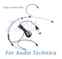 YAM Black HM3-C4AT Headset Microphone For Audio Technica Wireless Microphone
