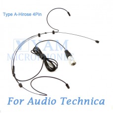 YAM Black HM3-C4AT Headset Microphone For Audio Technica Wireless Microphone