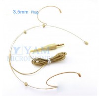 YAM Beige HM3-C4UT Headset Microphone With 3.5mm Plug For Wireless Audio System PC Recorder