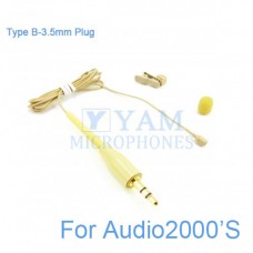 YAM Beige LM2-C4AU Lavalier Microphone For Audio2000'S Wireless Microphone