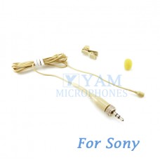YAM Beige LM2-C4W Lavalier Microphone For  SONY Wireless Mirophones