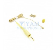 YAM Beige LM2-C4UT Lavalier Microphone With 3.5mm Plug For Wireless Audio System PC Recorder