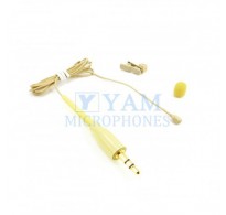 YAM Beige LM2-C4UT Lavalier Microphone With 3.5mm Plug For Wireless Audio System PC Recorder