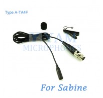 YAM Black LM3-C4SA Lavalier Microphone For Sabine Wireless Microphone