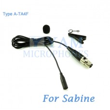 YAM Black LM3-C4SA Lavalier Microphone For Sabine Wireless Microphone