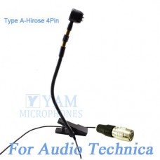 YAM Black Y608-C4AT Instrument Microphone For Audio Technica Wireless Microphone