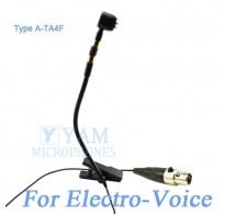 YAM Black Y608-C4AV Instrument Microphone For Electro-Voice Wireless Microphone