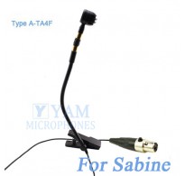 YAM Black Y608-C4SA Instrument Microphone For Sabine Wireless Microphone