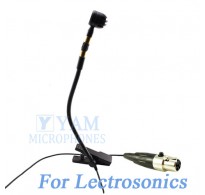 YAM Black Y608-C5L Instrument Microphone For Lectrosonics Wireless Microphone