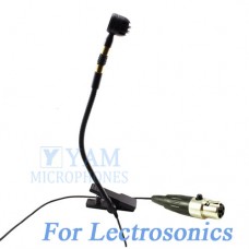 YAM Black Y608-C5L Instrument Microphone For Lectrosonics Wireless Microphone
