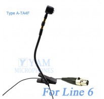 YAM Black Y608-C6K Instrument Microphone For Line 6 Wireless Microphone